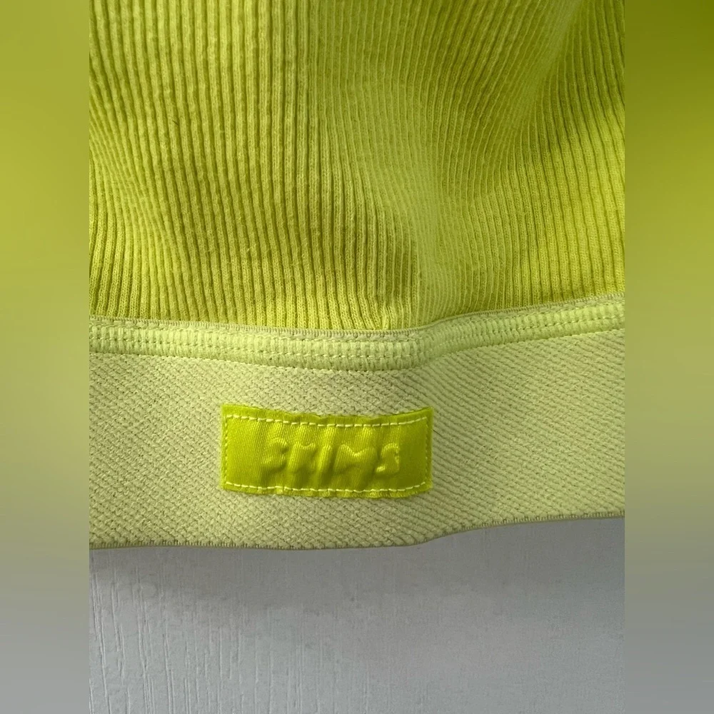 SKIMS Cotton Rib Scoop Bralette Neon Yellow Women's Sports Bra (Size XL) - Picture 6 of 9